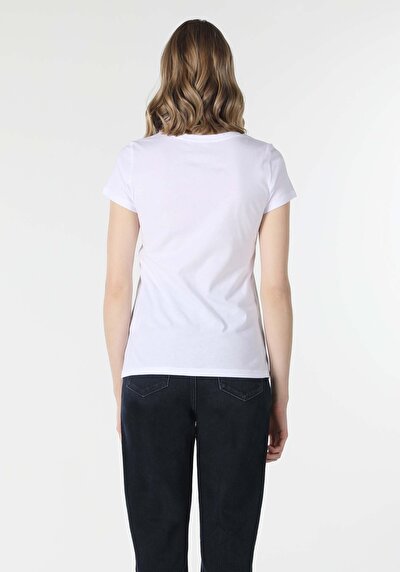 Image de T-shirt À Manches Courtes Blanc Regular Fit Femme