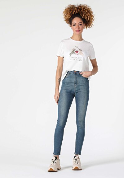 Image de T-shirt À Manches Courtes Blanc Regular Fit Femme