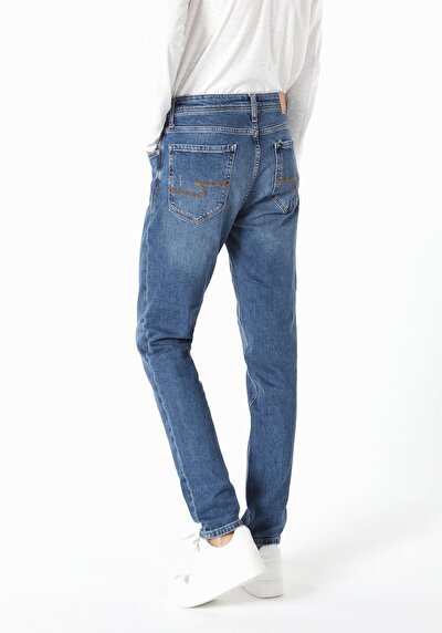 Image de 067 Jack Pantalon Bleu Foncé Tapered Leg En Regular Fit Homme