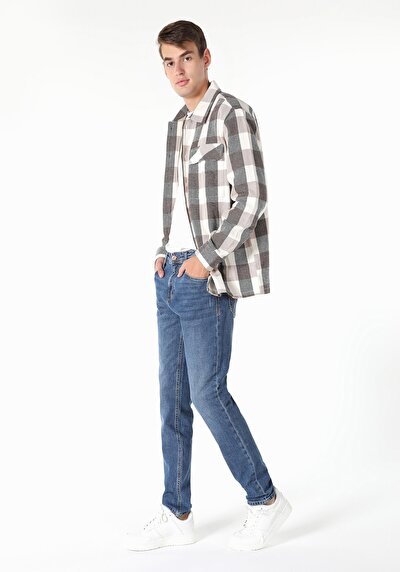Image de 067 Jack Pantalon Bleu Foncé Tapered Leg  En  Regular Fit Homme