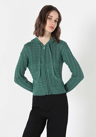 Image de Cardigan Tricot Vert Femme