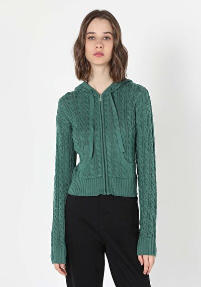 Image de Cardigan Tricot Vert  Femme