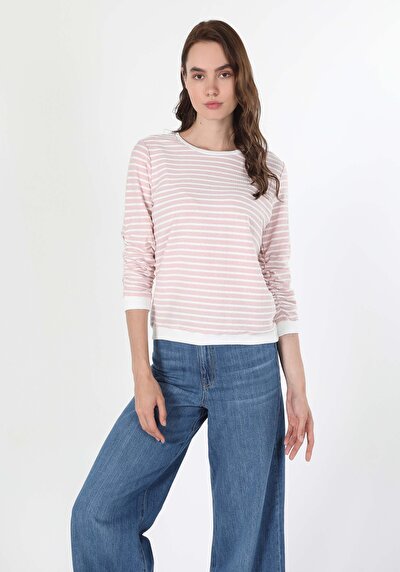 Image de T-shirt À Manches Longues Rose Regular Fit Femme