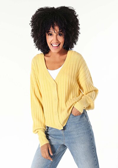 Image de Cardigan Tricot Jaune Femme