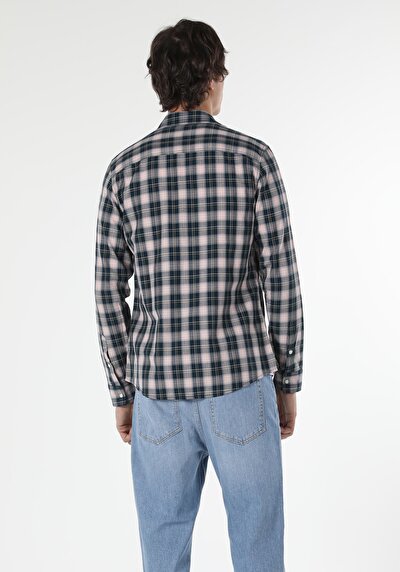 Image de Chemise À Manches Longues Marine Slim Fit   Homme