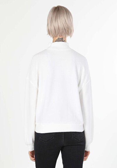 Afficher les détails de T-shirt À Manches Longues Blanc Regular Fit  Femme