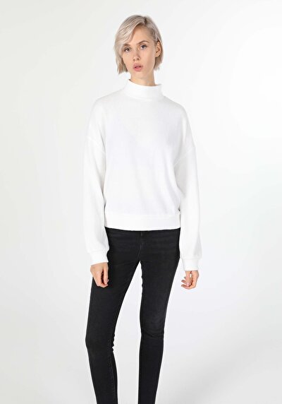 Afficher les détails de T-shirt À Manches Longues Blanc Regular Fit  Femme