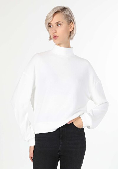 Afficher les détails de T-shirt À Manches Longues Blanc Regular Fit  Femme