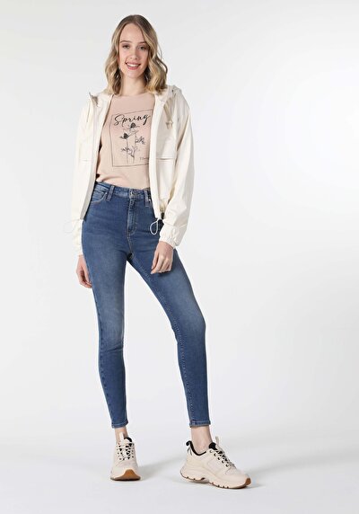 Image de 760 Diana Pantalon Bleu Skinny Leg En Super Slim Fit Femme