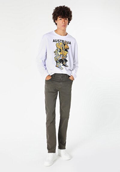 Image de Pantalon Kaki Straight Leg En Straight Fit Homme
