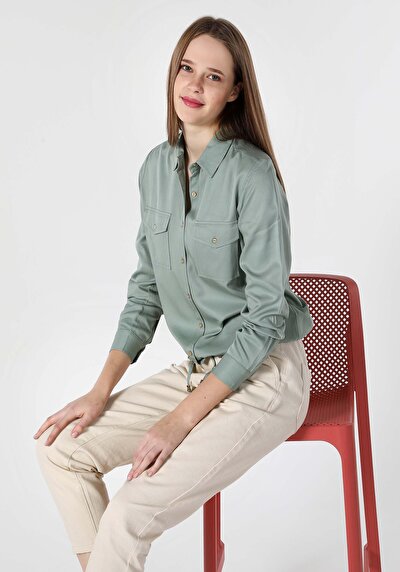 Image de Chemise À Manches Longues Vert    Femme