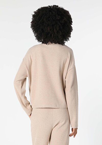 Image de T-shirt À Manches Longues Beige Regular Fit Femme