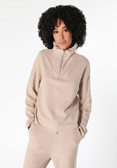 Image de T-shirt À Manches Longues Beige Regular Fit  Femme