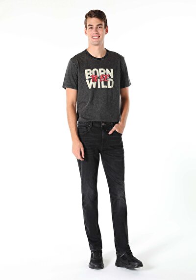 Image de 045 David Pantalon Noir Straight Leg En Regular Fit Homme