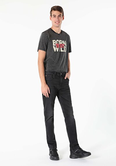 Image de 045 David Pantalon Noir Straight Leg  En  Regular Fit Homme