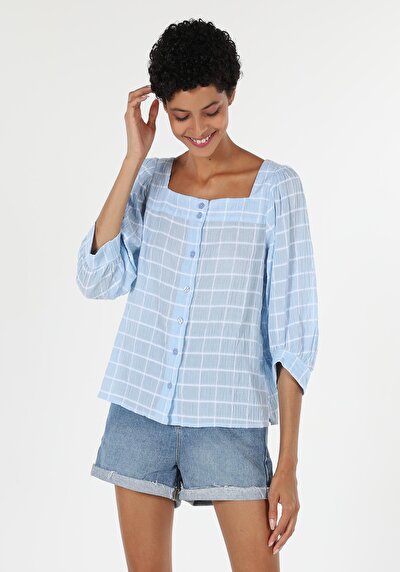 Image de Chemise À Manches Longues Bleu Regular Fit Femme