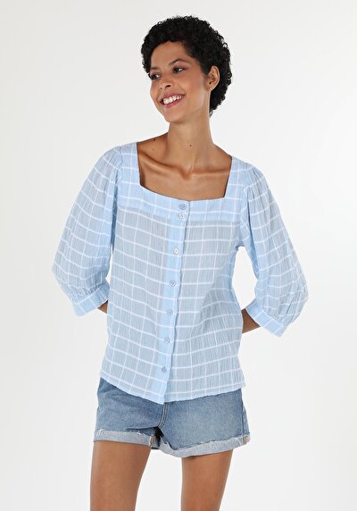 Image de Chemise À Manches Longues Bleu Regular Fit Femme
