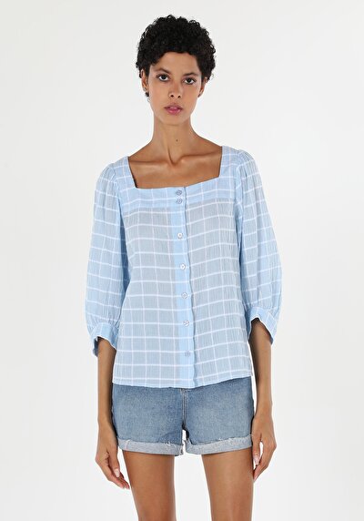 Image de Chemise À Manches Longues Bleu Regular Fit   Femme