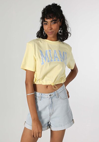 Image de T-shirt À Manches Courtes Jaune Regular Fit  Femme