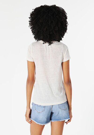 Image de T-shirt À Manches Courtes Blanc Regular Fit Femme