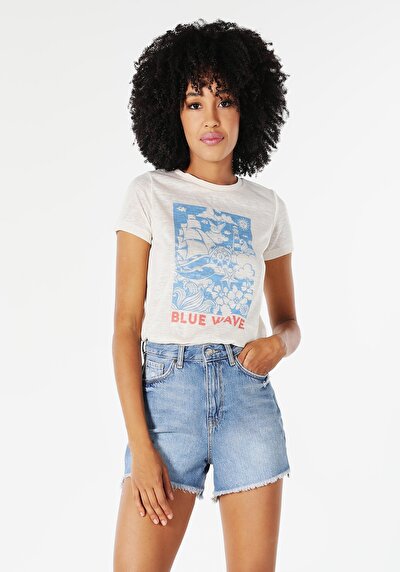 Image de T-shirt À Manches Courtes Blanc Regular Fit Femme