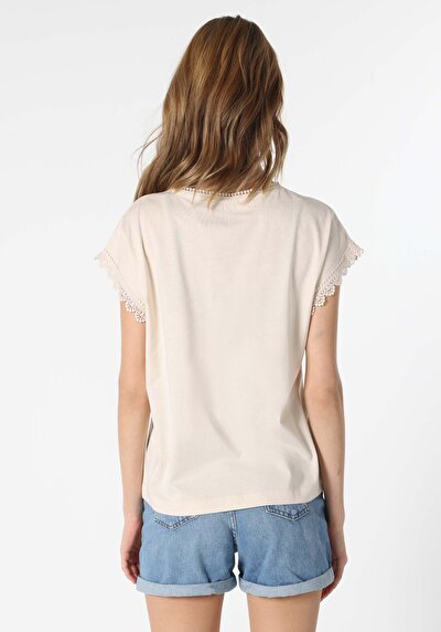 Image de T-shirt À Manches Courtes Ecru Regular Fit  Femme