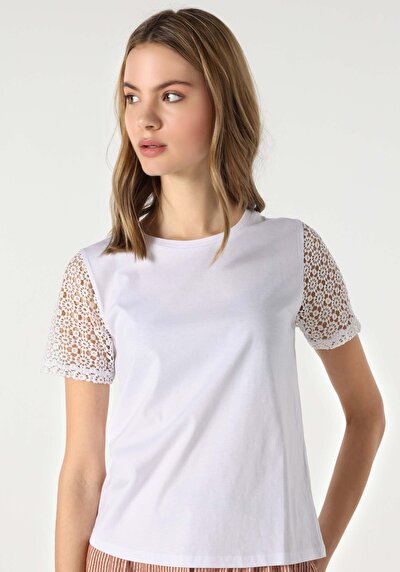 Image de T-shirt À Manches Courtes Blanc Regular Fit Femme