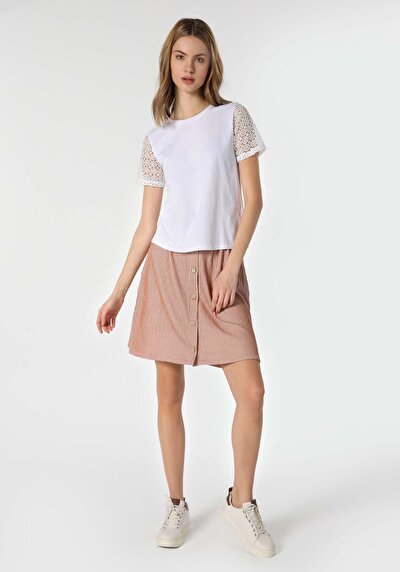 Image de T-shirt À Manches Courtes Blanc Regular Fit  Femme