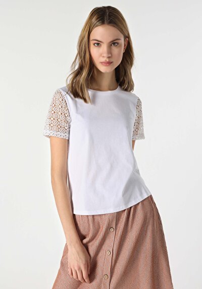 Image de T-shirt À Manches Courtes Blanc Regular Fit  Femme