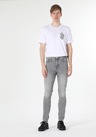 Afficher les détails de 035 Ryan Pantalon Gris Slim Leg  En  Skinny Fit Homme