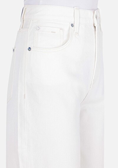 Image de 850 Jenny Pantalon Blanc Tapered Leg High Rise En Jean Balloon Fit Femme