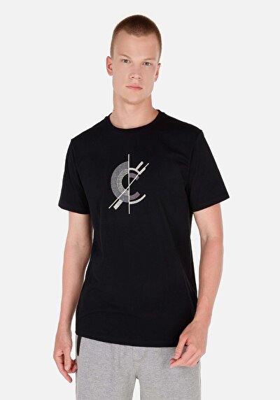 Image de T-shirt À Manches Courtes Noir Regular Fit Homme