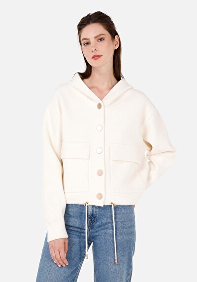 Afficher les détails de Cardigan Tricot Blanc Regular Fit Femme