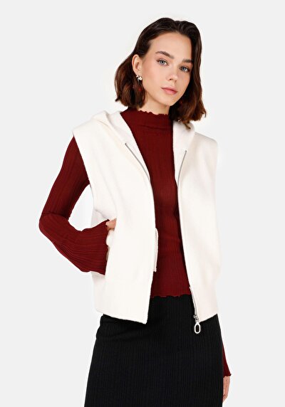 Image de Cardigan Tricot Ecru Regular Fit Femme