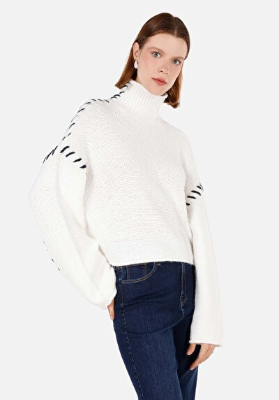 Image de Pull Blanc Regular Fit Manches Longues  Femme
