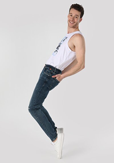 Image de 041 Danny Pantalon Bleu En Slim Fit Homme