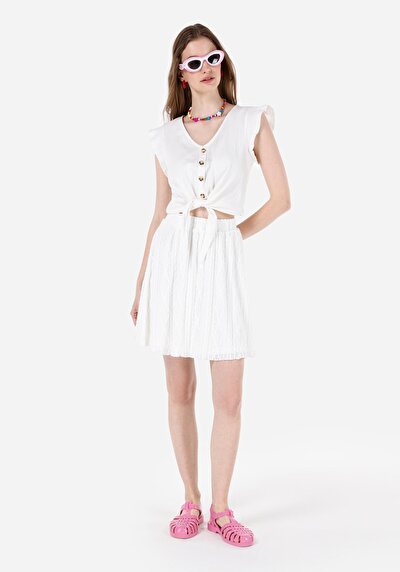 Image de Jupe Blanc Regular Fit Jakarli Verrouillage Mini Femme