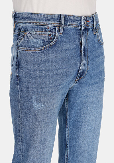 Image de 042 John Pantalon  Straight Leg Medium Rise En Jean Slim Straight Fit Homme