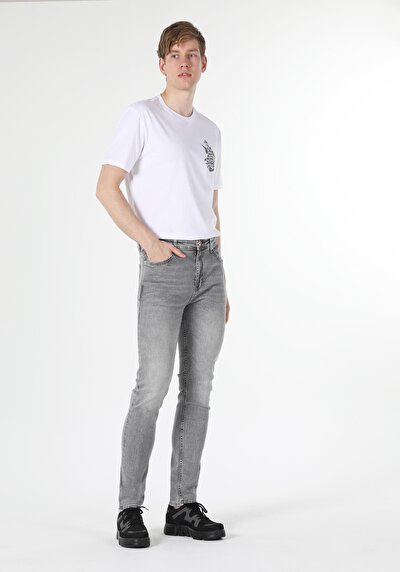 Afficher les détails de 035 Ryan Pantalon Gris Slim Leg  En  Skinny Fit Homme
