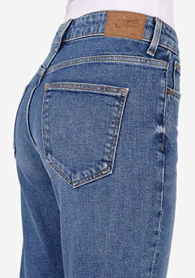 Afficher les détails de 896  Maria Pantalon  Tapered Leg High Rise En Jean Mom Fit Femme