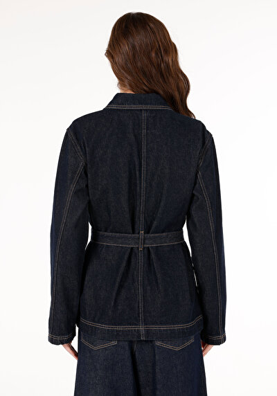 Afficher les détails de Veste De Blazer Denim Regular Fit Manches Longues  Femme