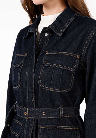 Afficher les détails de Veste De Blazer Denim Regular Fit Manches Longues  Femme