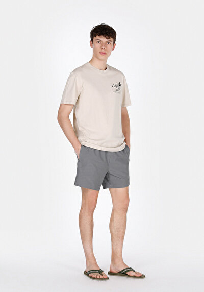 Image de Short De Bain Noir Slim Fit Doublé Homme