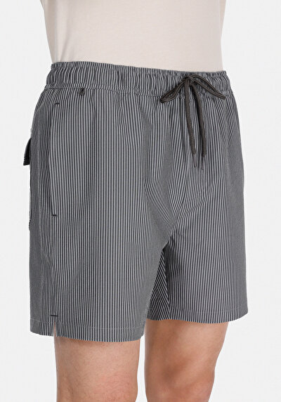 Image de Short De Bain Noir Slim Fit Doublé Homme