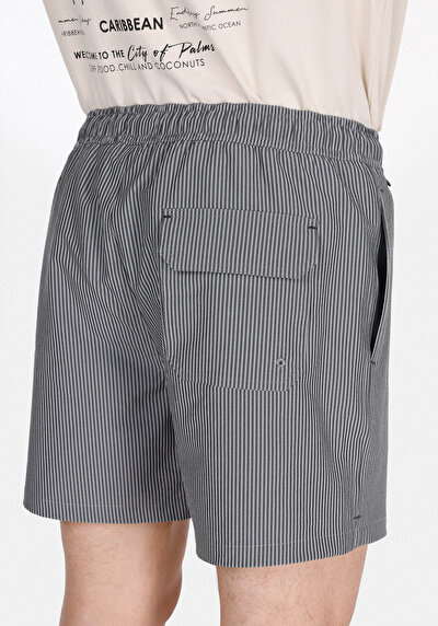 Image de Short De Bain Noir Slim Fit Doublé Homme