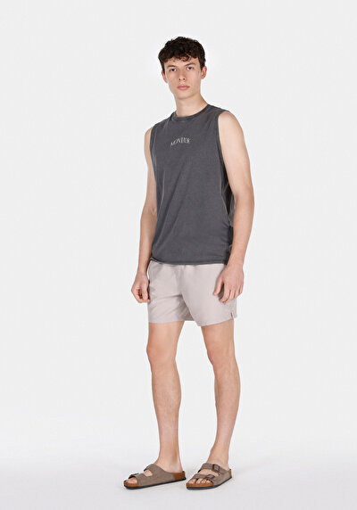 Image de Short De Bain Beige Slim Fit Doublé Homme