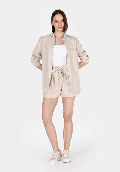 Image de Short Beige Regular Fit Femme