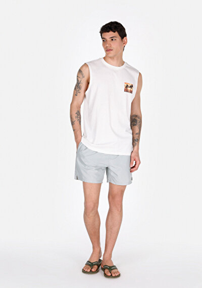 Image de Short De Bain Vert Slim Fit Doublé Homme