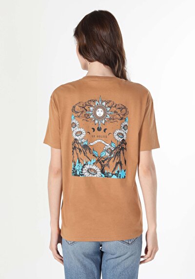 Image de T-shirt À Manches Courtes Beige Femme