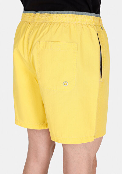 Image de Short De Bain Jaune Slim Fit Doublé Homme